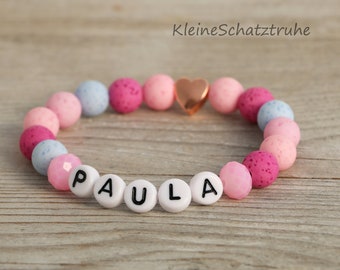 Mädchen Namensarmband mit Polaris Perlen