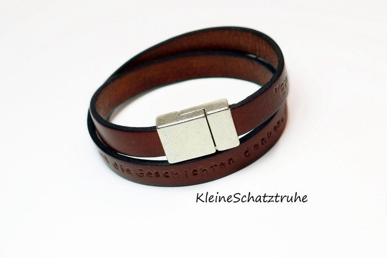 Lederarmband Namensarmband UNISEX braun inkl. Wunschprägung Bild 2