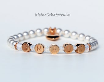 Perlenarmband für die BRAUT, roségold