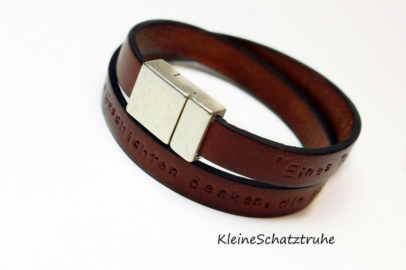 Lederarmband Namensarmband UNISEX braun inkl. Wunschprägung Bild 3