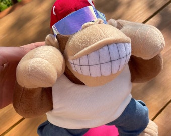 Funky Kong Handmade Mario Monkey Plush Stuffed Animal Custom