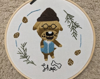 シェップ アニマルクロッシング 手刺繍 6インチフープ