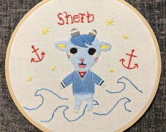 シャーブ アニマルクロッシング 手刺繍 6インチフープ