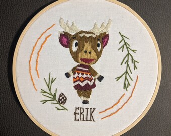 エリック アニマル クロッシング 手刺繍 6 インチ フープ