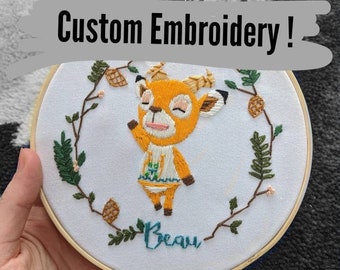 CUSTOM Animal Crossing Hand Embroidered 3 and 6 inch Hoops