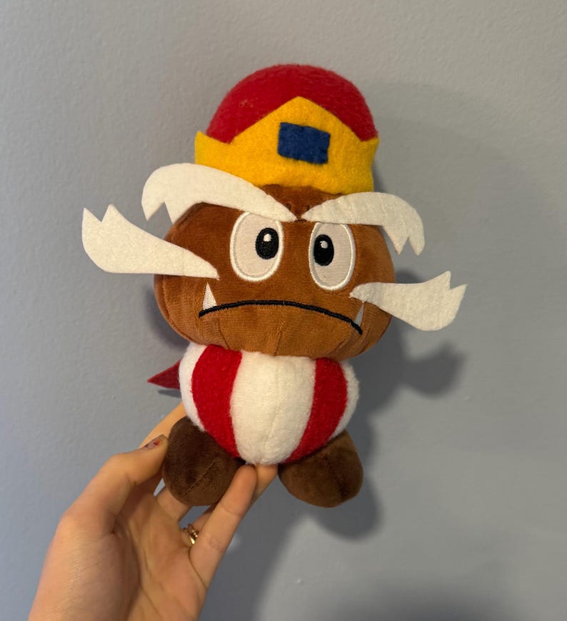 Goomboss King Goomba Handmade Mario Enemy Plush Stuffed Animal Custom ...