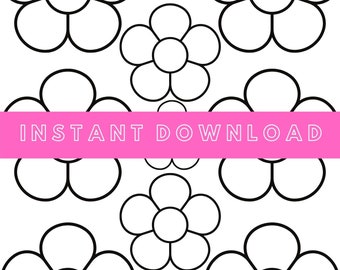 Flowers Coloring Page - Instant Download