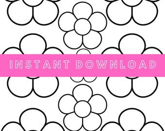 Página para colorear de flores - Descarga instantánea