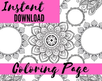 Adult Coloring Page - Mandala Coloring Page - Instant Download!