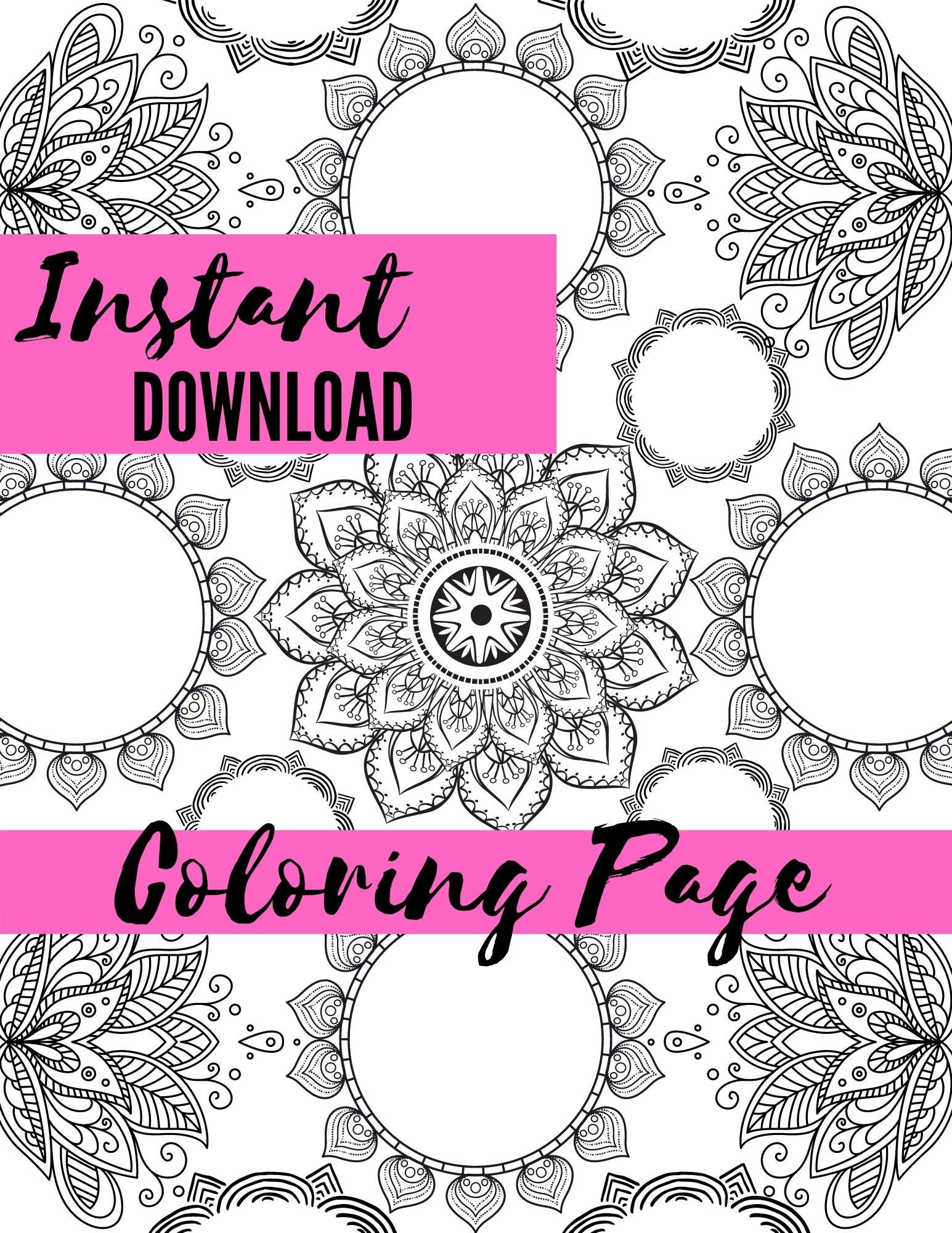 Adult Coloring Page - Mandala Coloring Page - Instant Download! - Etsy
