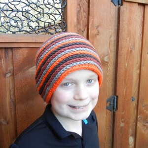 Striped Beanie, crochet hat