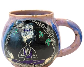 Gratitude Mug – Handmade Ceramic Meditation Mug – Mindfulness Cup – Yoga Inspired Pottery