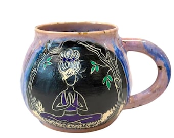 Gratitude Mug – Handmade Ceramic Meditation Mug – Mindfulness Cup – Yoga Inspired Pottery