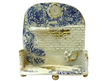 Ceramic Ritual Shelf –  Mermaid Altar, Crystal Shelf, Tarot, Oracle Deck