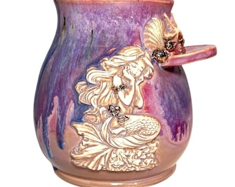 Mermaid Ritual Shelf Vase – Handmade, Ceramic Crystal Display Shelf