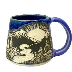 Sunset  Mug – Mountain Mug – River Sunrise Coffee, Espresso Cup