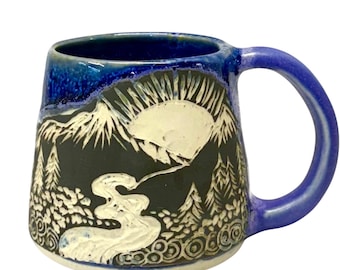 Sunset  Mug – Mountain Mug – River Sunrise Coffee, Espresso Cup