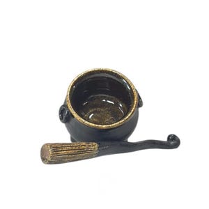 Accessoire d&#39;étagère rituel en céramique - Chaudron rituel pour encens et Palo Santo moyen