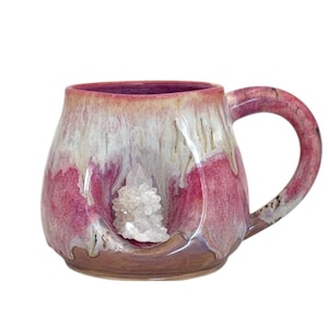 Handcrafted Crystal Garden Mug – Adorned with Spirit Quartz for Energy & Harmony