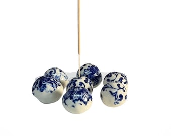 Handmade Ceramic Orb Incense Holder - Stick Burner for Ritual Spaces