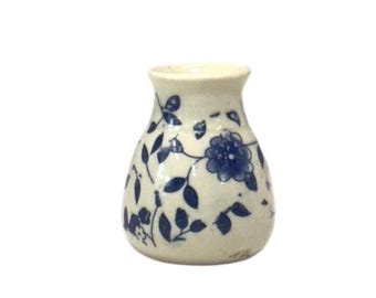 Handmade Miniature Bud Vase - Cream with Gold Foil