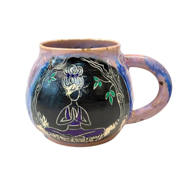 Gratitude Mug – Handmade Ceramic Meditation Mug – Mindfulness Cup – Yoga Inspired Pottery