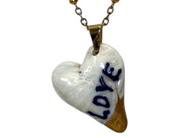 Porzellan Herz Halskette, Liebe Halskette, Muttertagsgeschenk