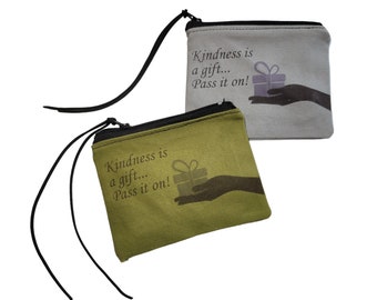 Zippered, Pouch, Gift Card Holder - Kindness