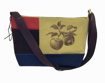 Canvas Tote Style Bag, with Adjustable Strap and Imprinted Apple Graphic