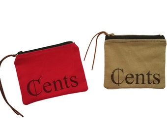 Coin Purse, Pouch, Great Gift Card Holder - Cents