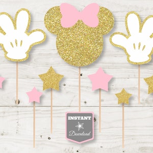 DOWNLOAD IMMEDIATO Centrotavola stampabile con Topolino Glitterato per feste / Decorazione da parete / Compleanno / Baby Shower / Collezione Topolino Glitterato / Articolo n. 2052