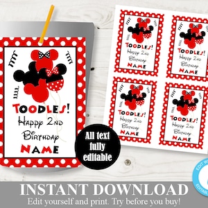 INSTANT DOWNLOAD Printable Red Girl Mouse Editable 3.5&quot;x5&quot; Juice Pouch Labels / You Type Text / Red Girl Mouse Collection / Item #1916