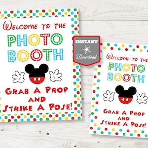 INSTANT DOWNLOAD Mouse Clubhouse Printable Photo Booth Props and Party Sign / Editable Text Bubble / Clubhouse Collection / Item 1632 image 2