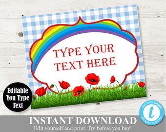 INSTANT DOWNLOAD Printable Wizard of Oz Inspired Editable 8x10 Sign/  You Type Text of Your Choice / Oz Collection / Item #114