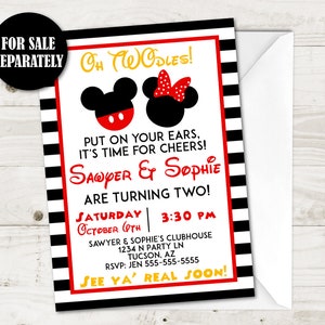 INSTANT DOWNLOAD Girl and Boy Mouse Printable 5x7 and 8x10 See You Real Soon Party Sign / Girl & Boy Mouse Collection / Item 2107 image 2