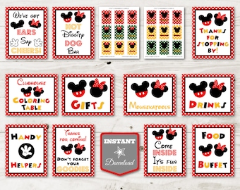 INSTANT DOWNLOAD Girl and Boy Mouse Large 8x10 Printable Party Sign Package / Classic Girl and Boy Mouse Collection / Item #2100