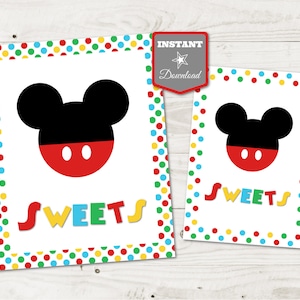 INSTANT DOWNLOAD Mouse Clubhouse Printable 5x7 and 8x10 Sweets Sign / Mouse Clubhouse Collection / Item #1603
