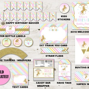 INSTANT DOWNLOAD Unicorn Printable 5x7 and 8x10 Be a Unicorn in a Field of Horses Party Sign / Glitter Unicorn Collection / Item 3510 image 4