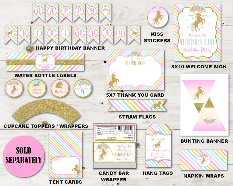 INSTANT DOWNLOAD Unicorn Printable 5x7 and 8x10 Be a Unicorn in a Field of Horses Party Sign / Glitter Unicorn Collection / Item 3510 image 4