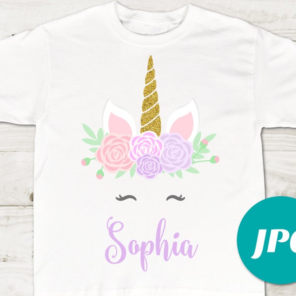 PERSONALIZED Printable Unicorn Iron On Transfer / Print at Home / T-shirt / Unicorn Collection / Item #3553