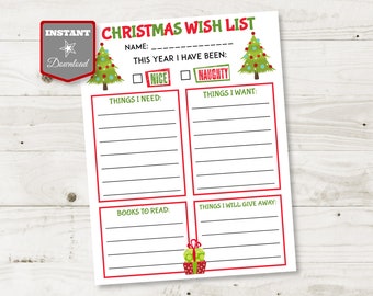 Christmas Wish List - Etsy