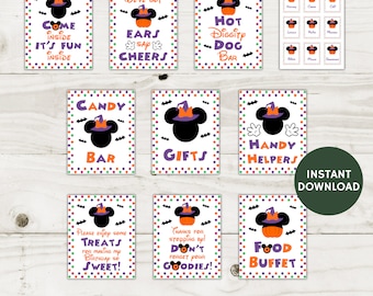 Printable Girl Mouse Halloween 8x10 Sign Package, 9 Signs, Condiment Labels, Birthday Party, October, Halloween Mouse Collection,Item #2902
