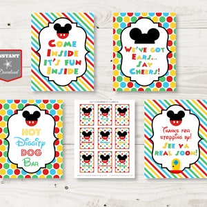 INSTANT DOWNLOAD Mouse Clubhouse 8x10 Party Sign Package / Free Condiment Labels / Clubhouse Collection / Item 1625 image 1