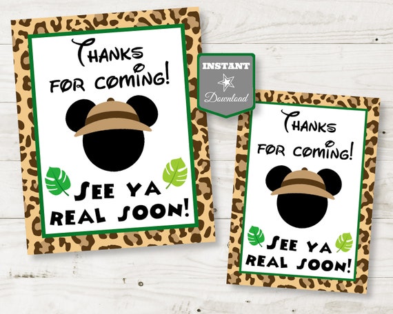 INSTANT DOWNLOAD Printable Safari Mouse Thanks for Coming! See Ya Real ...