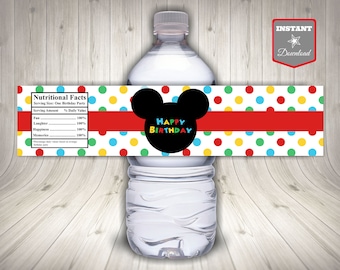 INSTANT DOWNLOAD Mouse Clubhouse Printable Party Water Bottle Labels / Wrappers / Clubhouse Collection / Item #1649