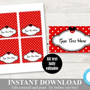 INSTANT DOWNLOAD Mouse Folding Food Tent or Place Cards / Party / Printable DIY / Classic Mouse Collection / Item #1552