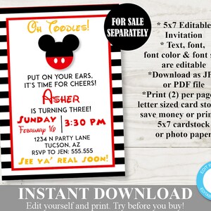 INSTANT DOWNLOAD Printabl Classic Mouse 5x7 and 8x10 We've Got Ears, Say Cheers Sign/ Classic Mouse Collection / Item 1540 image 4