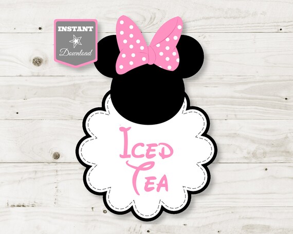 INSTANT DOWNLOAD Printable Light Pink Mouse 5x7 and 8x10 Iced Tea Sign / Light Pink Mouse Package / Item #1870 Il_570xn