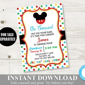INSTANT DOWNLOAD Printable Mouse Clubhouse Hanging Welcome Door Sign / Come Inside Fun Inside / Clubhouse Collection / Item 1669 image 3