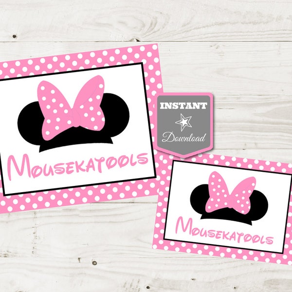 INSTANT DOWNLOAD Light Pink Mouse 5x7 and 8x10 Printable Mousekatools Party Sign / Light Pink Mouse Collection / Item #1805